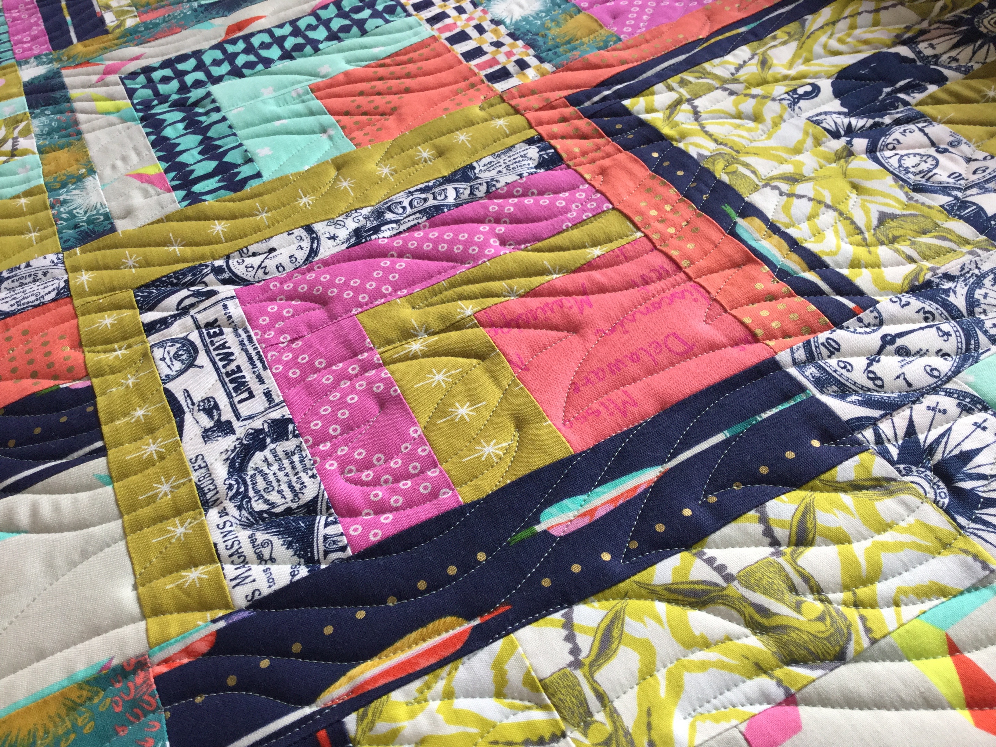 Modern Quilt Kindling On Cotton And Steel Free Bird Quilting Designs